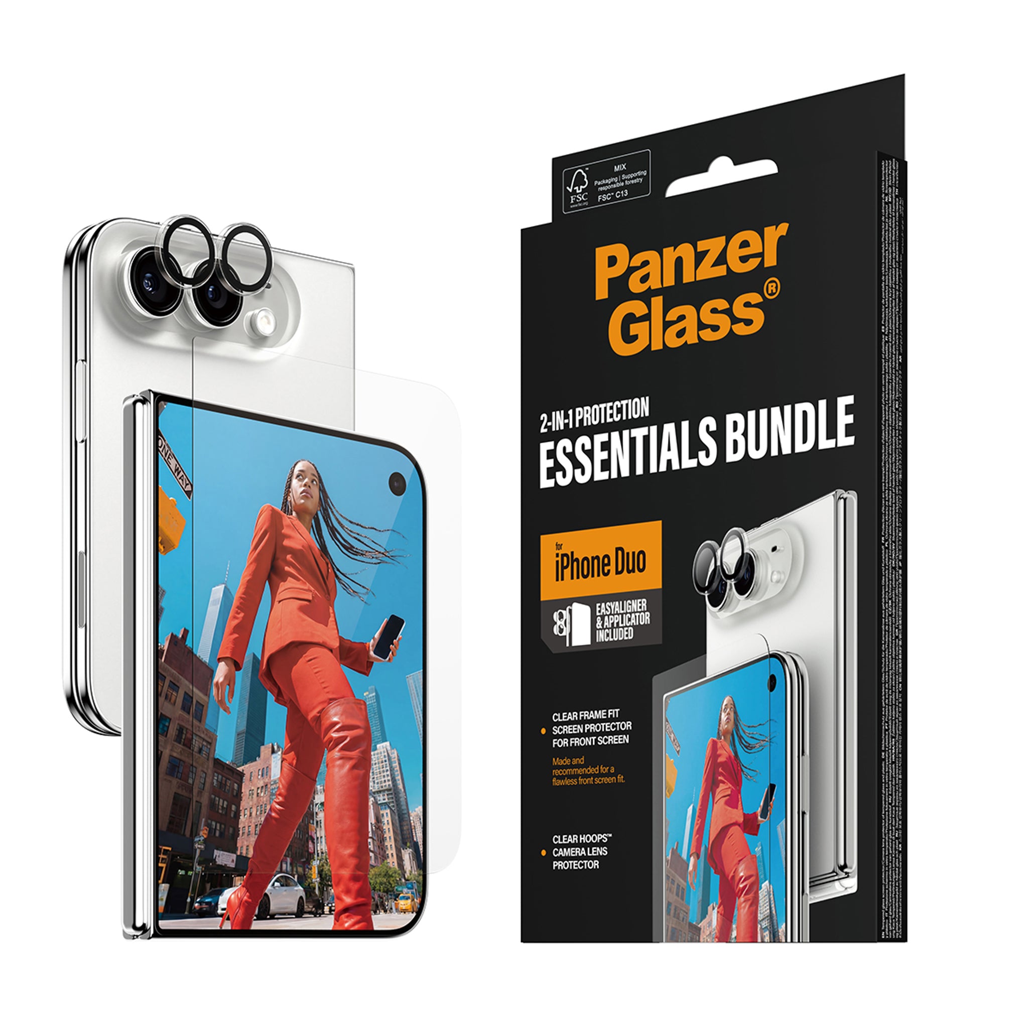 PanzerGlass® 2-i-1 Essential Pakke iPhone Duo